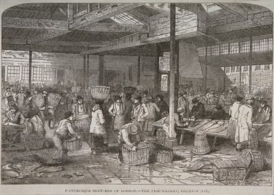 Interior View of Billingsgate Market, 1849 by Henry Vizetelly